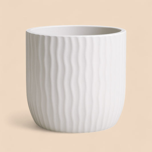 Textured Waves Ceramic Pot